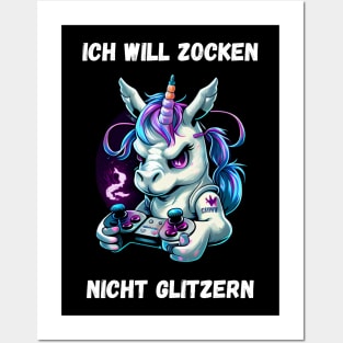 Unicorn - I Want To Gamble, Not Glitter Posters and Art